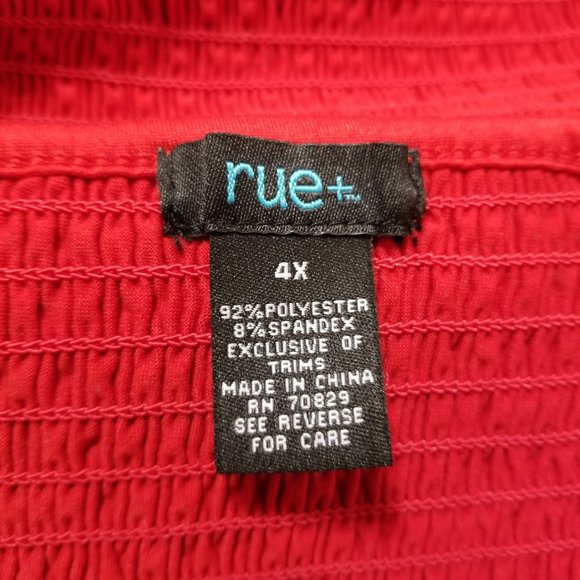 Rue 21 top 4X sleeveless spaghetti strap smocked cropped scalloped lettuce hem - Picture 7 of 8